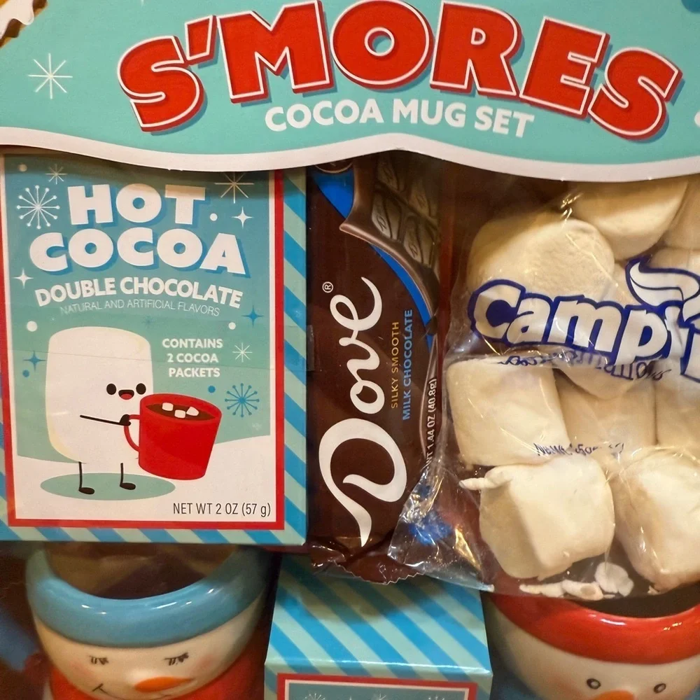 Bay Island S'mores Cocoa Mug Set with Snowman Mugs